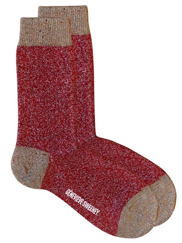 Selina Chaussette Scintillante Rouge pour la vente par Genevieve Sweeney