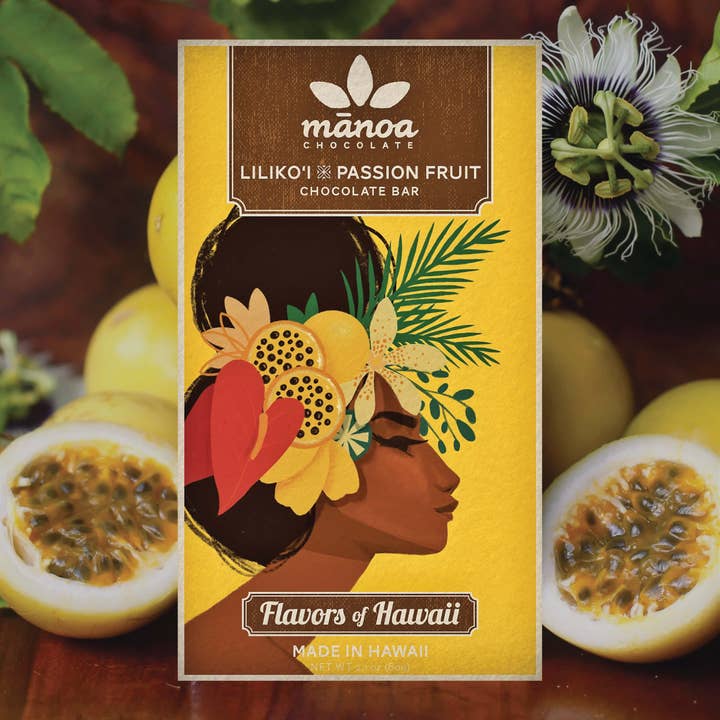 Lilikoʻi x Passion Fruit Chocolate Bar for wholesale by Manoa Chocolate Hawaii