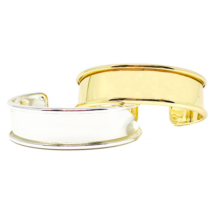 Bracelet manchette simple pour ruban - Taille moyenne pour la vente par Fornash