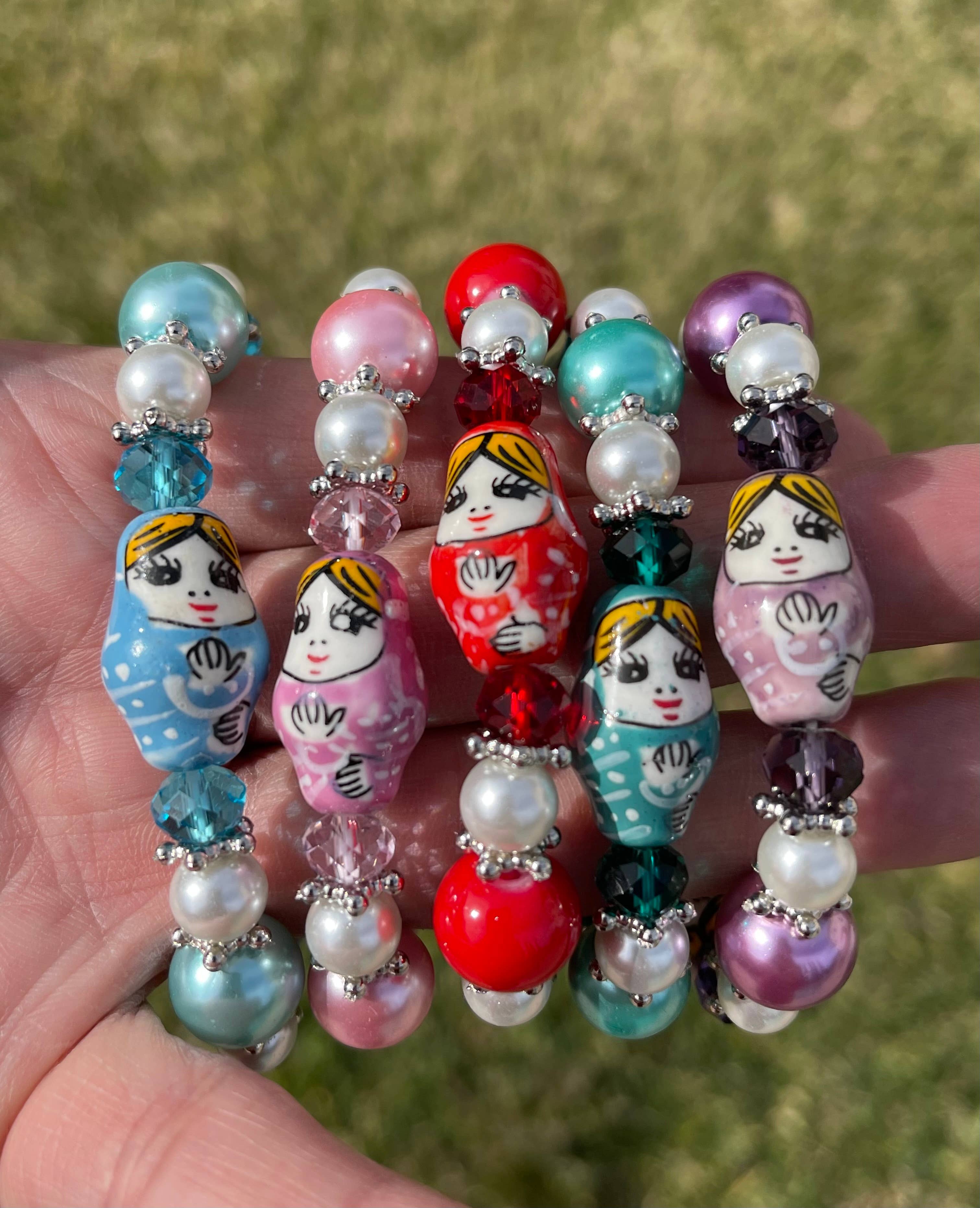Fiona Accessories - Wholesale Beaded Bracelet - Nesting Doll Beaded Bracelet, Russian Porcelain Jewelry Gift5