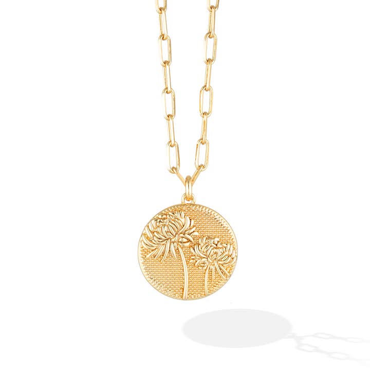 November Birthflower Necklace - Caring Chrysanthemum for wholesale by Glacier Mist
