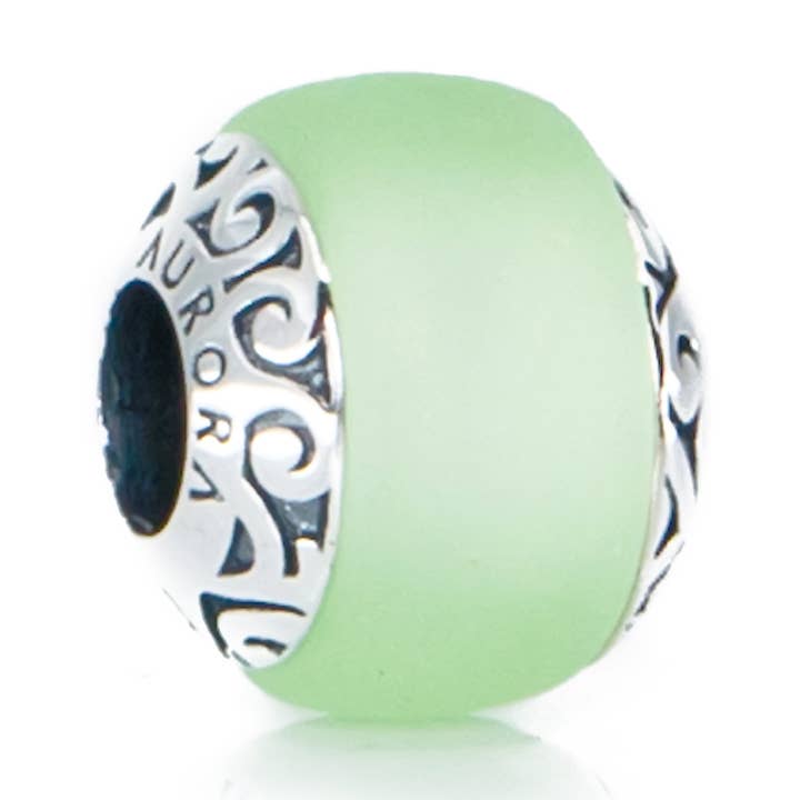 Île de Tahiti - Perle de verre de mer bleue pour la vente par Aurora Charm