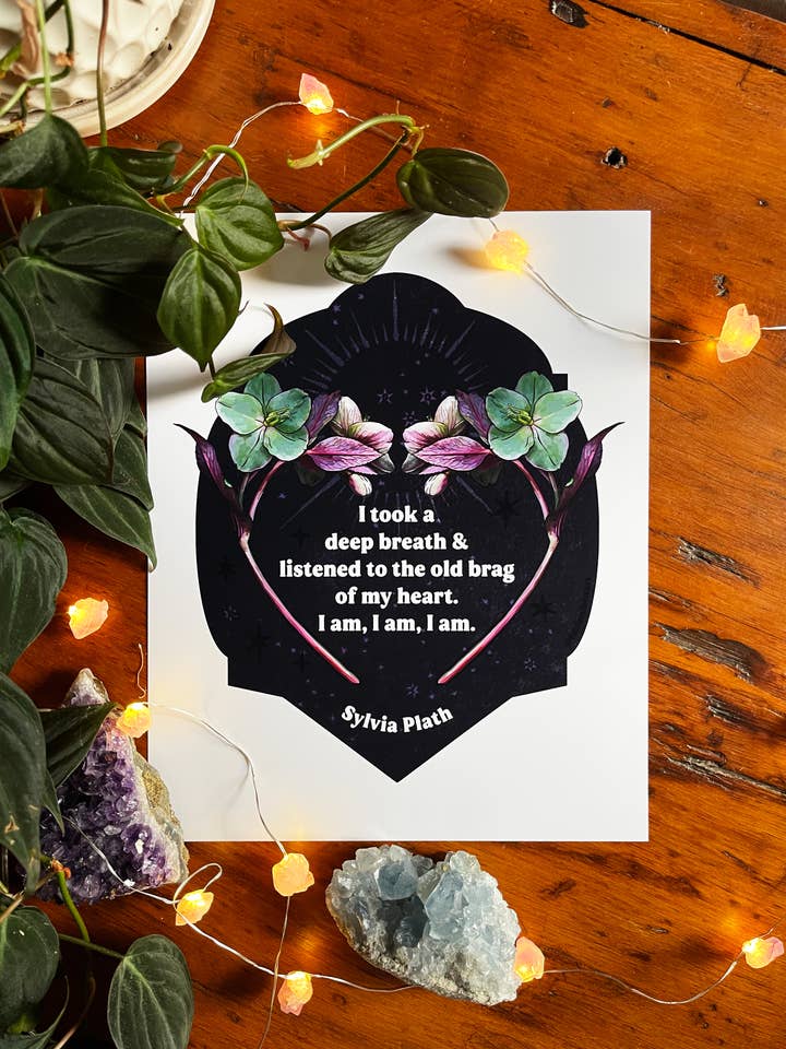 I took a deep breath: Sylvia Plath Art Print for wholesale by Fabulously Feminist