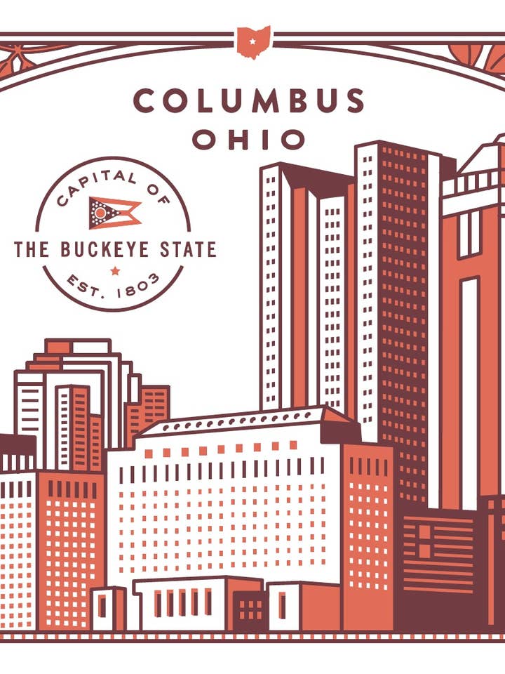 Postal Columbus para venta al por mayor de Igloo Letterpress