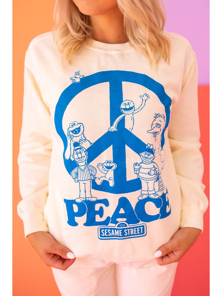Ivory Peace Sesame Sweatshirt for wholesale on Faire5