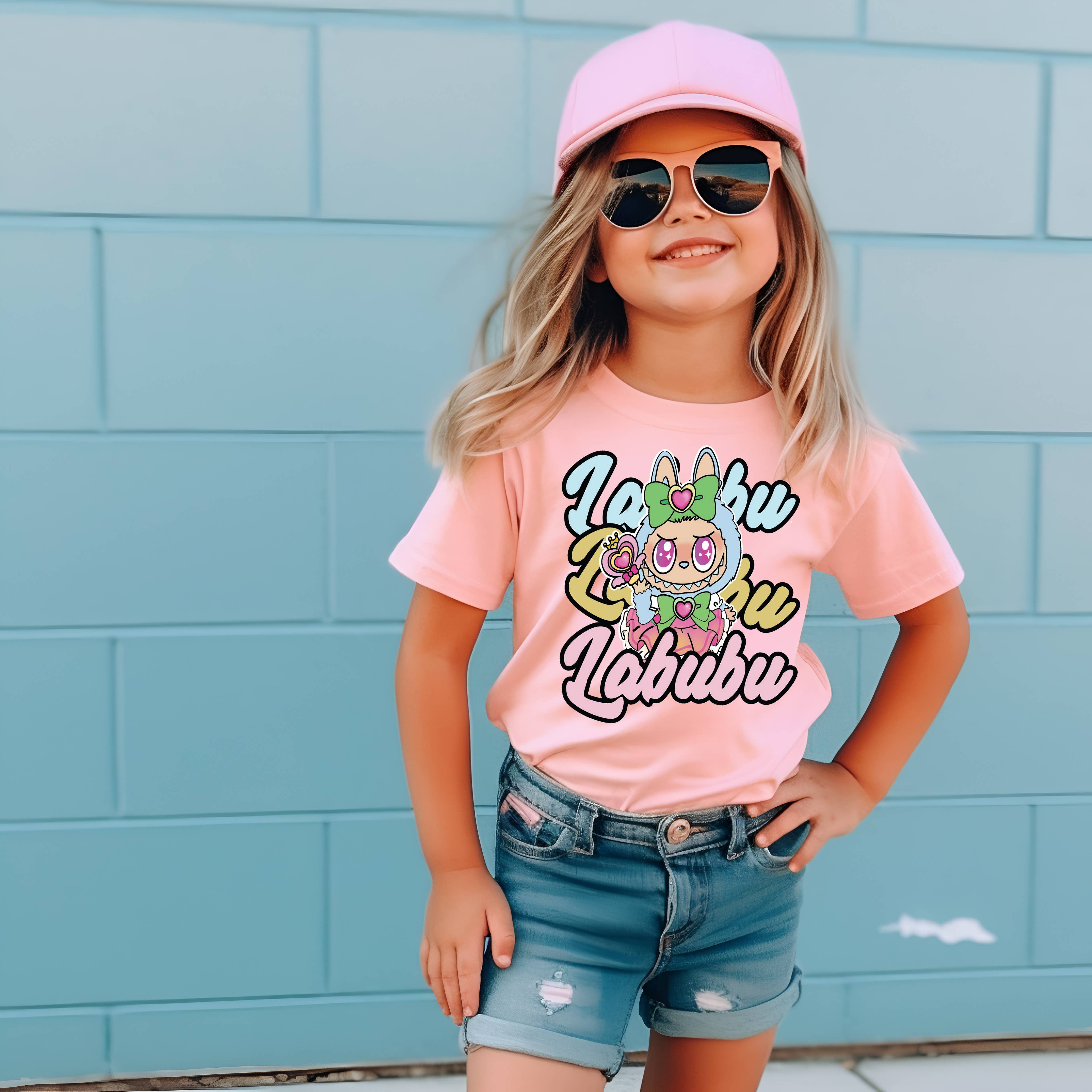 Little Trendy - Wholesale Screen Printed T-Shirt - Kids - Girls cute monster short-sleeved white T-shirt2