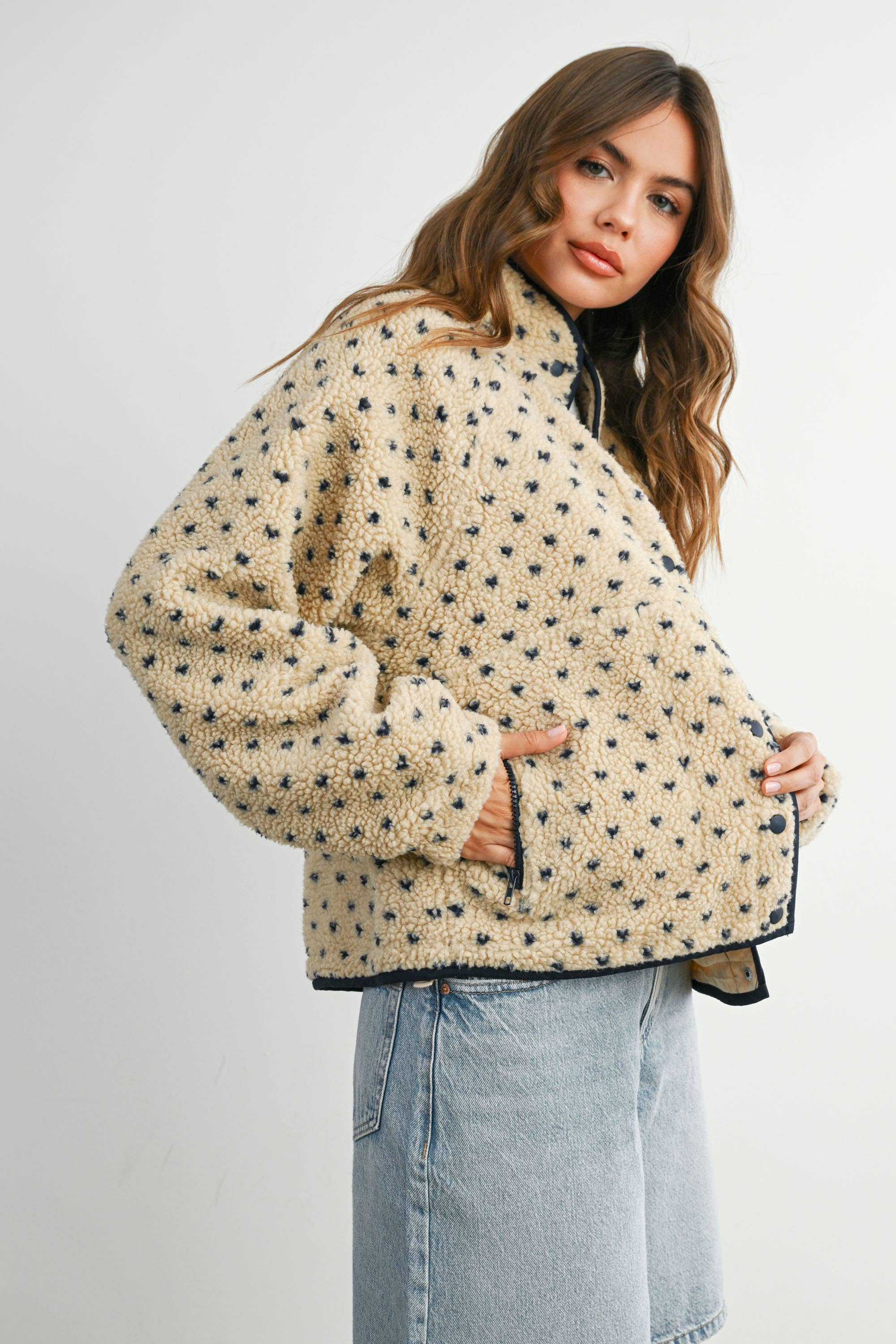 BUTTERMELON - Wholesale Jacket - Women's - High Pile Fleece Puffer Jacket - BMJ783141