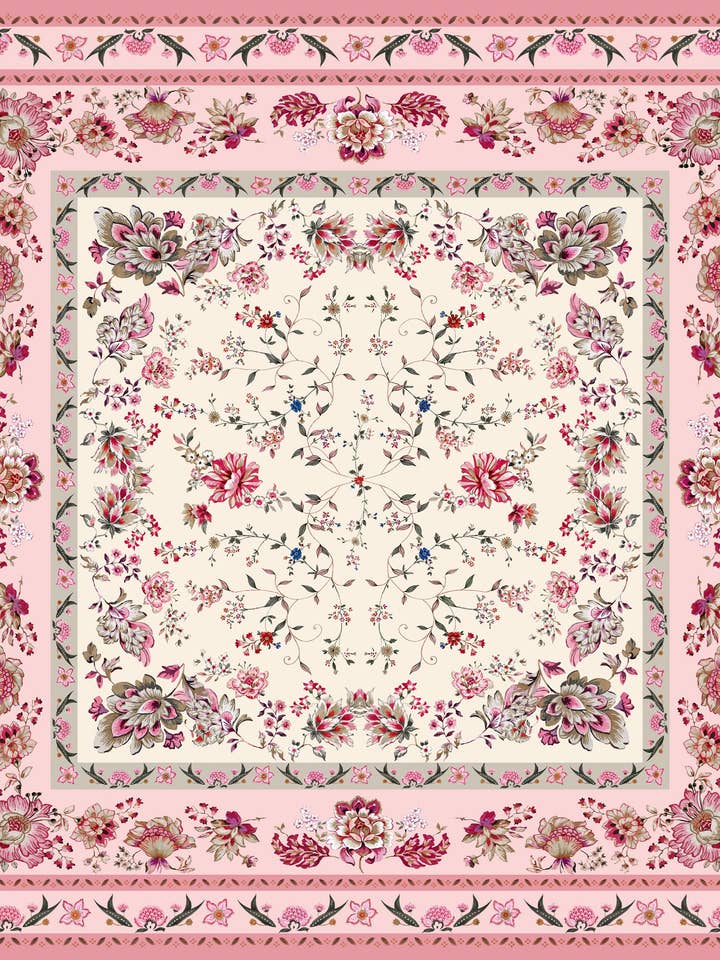 Seidenschal 90*90 Seide ROSA für den Großhandel von L'OFFICIEL SRL