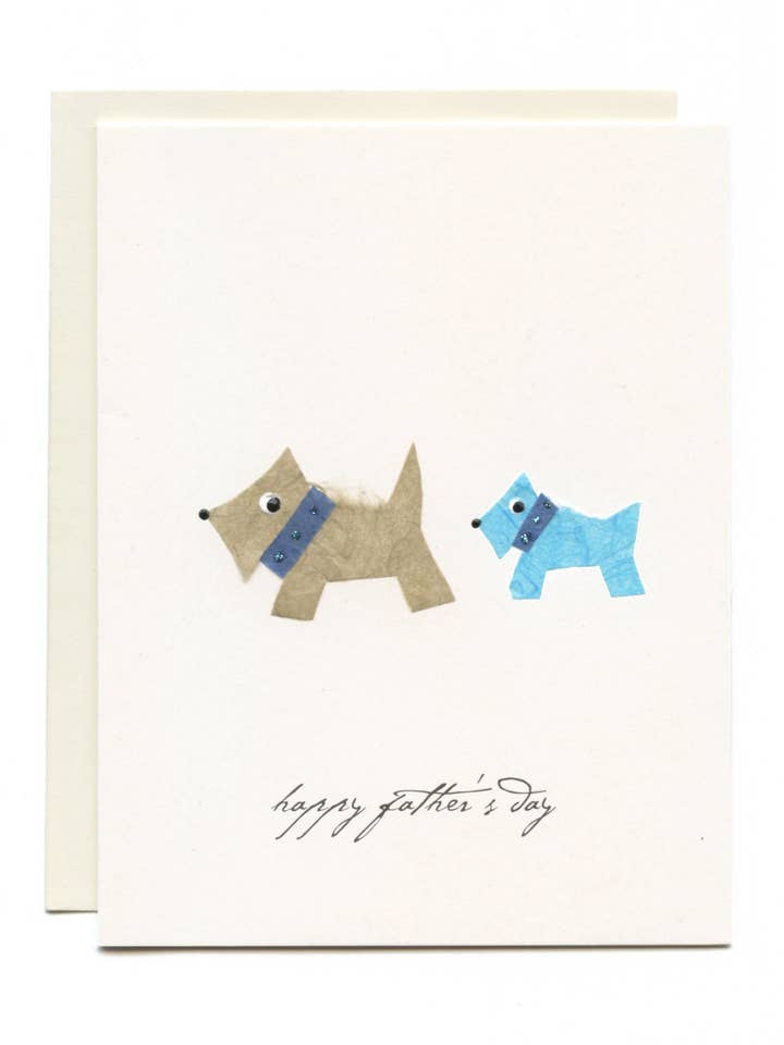 «Felice Festa del Papà» Due Terrier per la vendita all'ingrosso da parte di FLAUNT HANDMADE CORRESPONDENCES