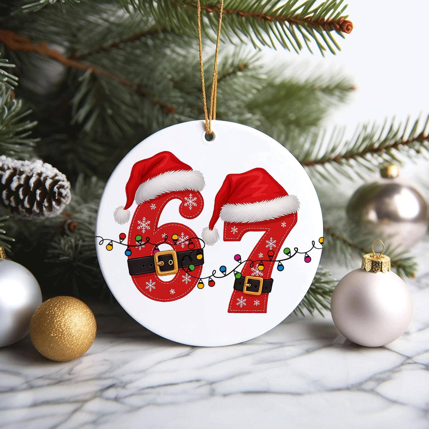 Embrova - Wholesale Ornament - Six Seven Christmas Ornament, Funny Gen Alpha Humor Ornament2