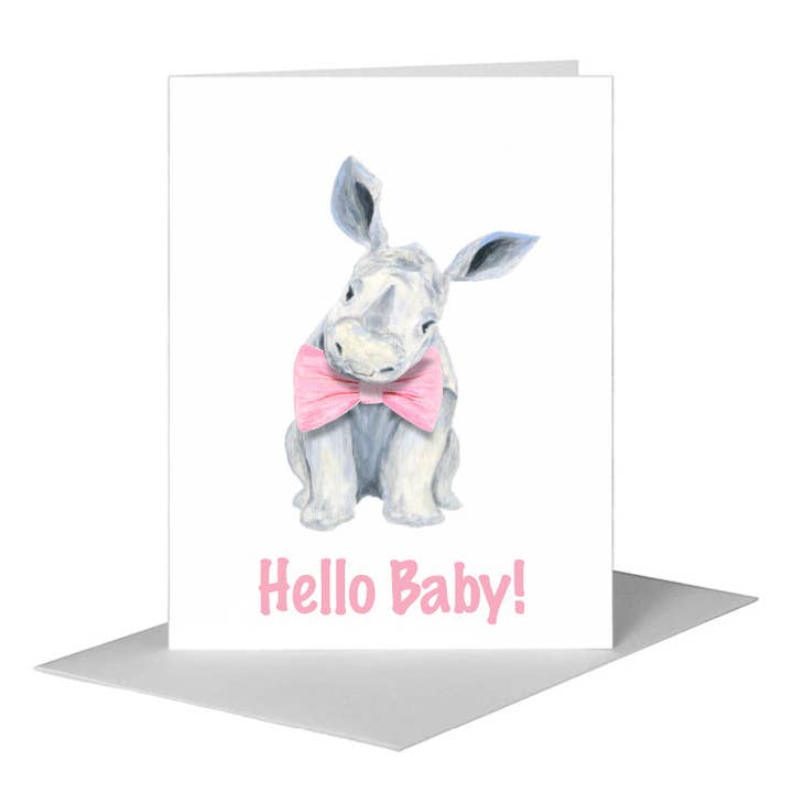Bébé Rhinocéros, Carte de Vœux (#8767BB) pour la vente par Printed Canvas