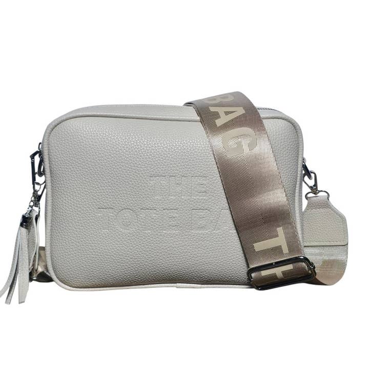 The Tote Bag Camera Style with Canvas Strap Cream 6607 for wholesale by Strathurie