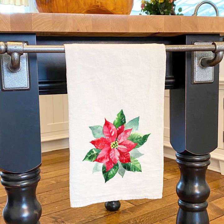 Poinsettia - Cotton Tea Towel for wholesale by Indigo Tangerine