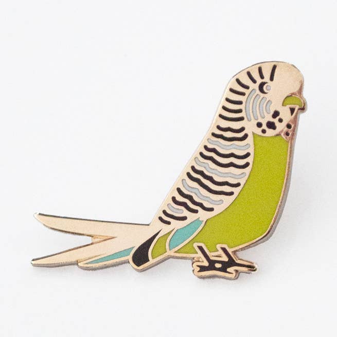 Bobbie Print - Wholesale Lapel Pin/Button - Cute Budgie Hard Enamel Pin Badge - Quirky animal lover gift0