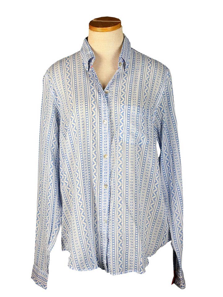 Grå Blå Gråblå Holi Coral Trim överdimensionerad KikiSol pojkvänskjorta för wholesale på Faire0