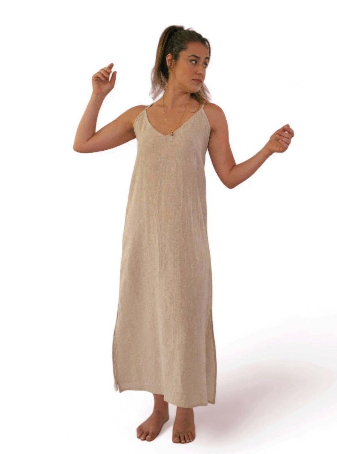 Sacred Ceremony - Wholesale Dress - Women's - Organic Cotton Beige Dress2