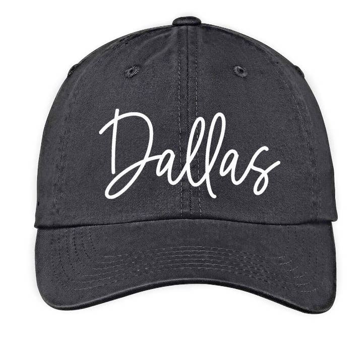 Dallas Cursive Baseball Cap for wholesale by Frankie Jean