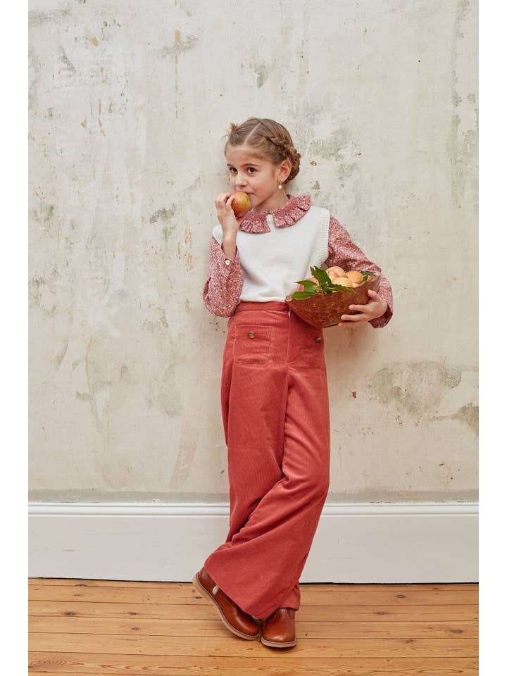 Kidiwi handmade - Wholesale Pants - Kids - Camilla, terracotta corduroy pants3