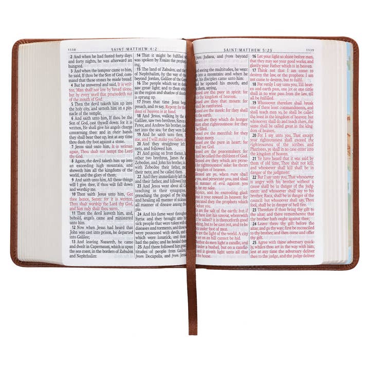 Christian Art Gifts - Wholesale Book - Adult - KJV Bible Compact LP Faux Leather, Saddle Tan