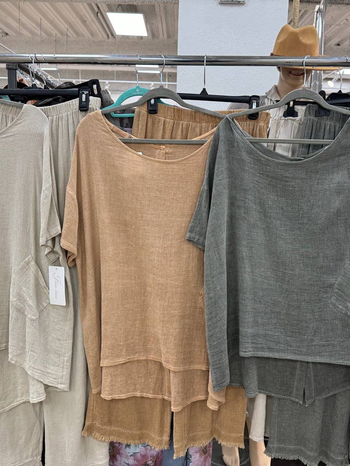 Mesh Linen Top - 5 Colors for wholesale by LeParisPetit by I Love Linen