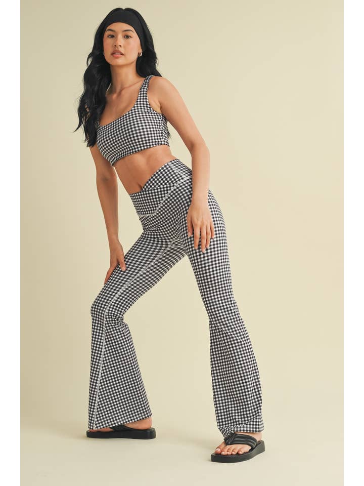 KIMBERLY C - Wholesale Sports Bra - Women's - Gingham Print Ruched Bra Top41