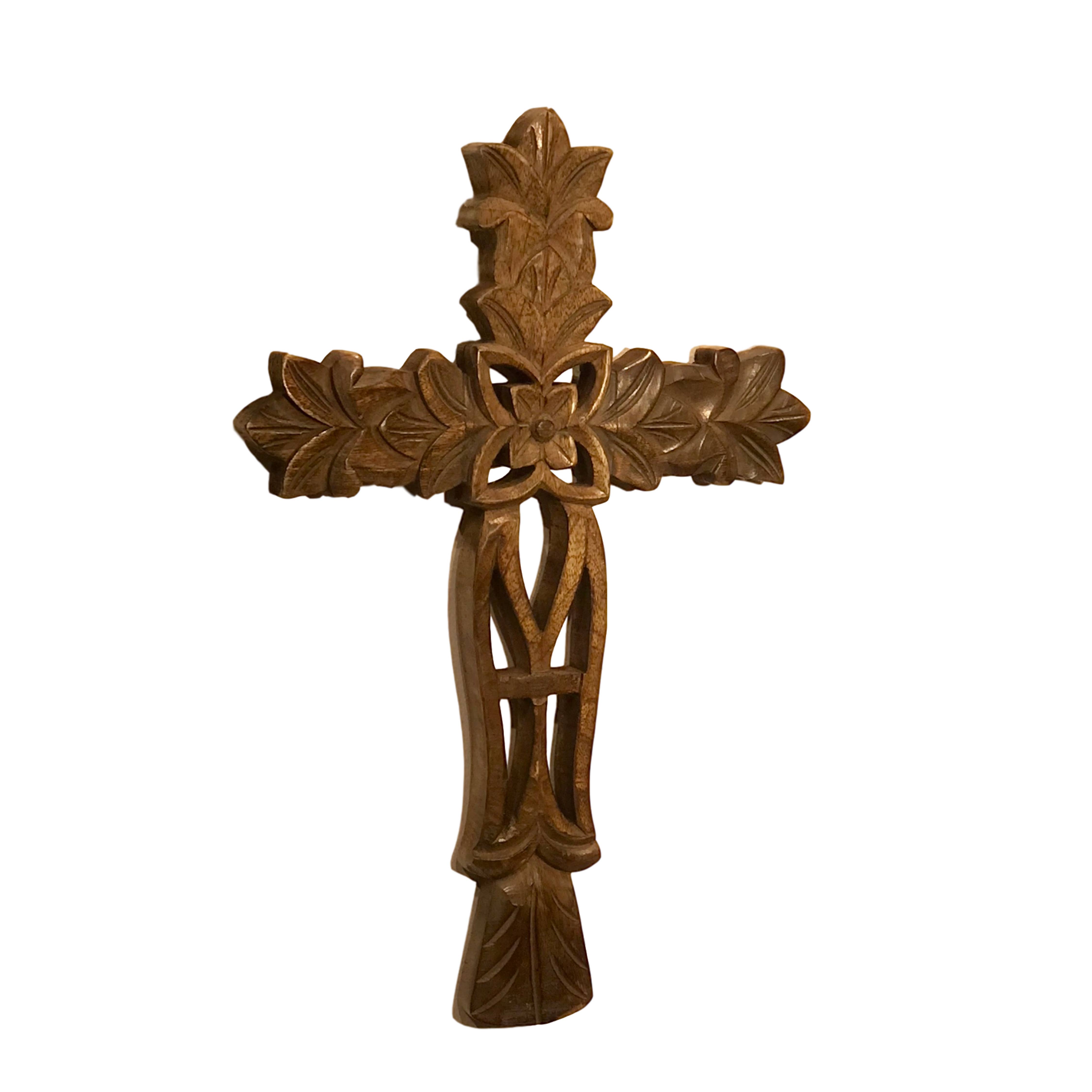 Wilco Home - Venta al por mayor Cruz de pared - Cruz de pared de madera tallada San Angelo1