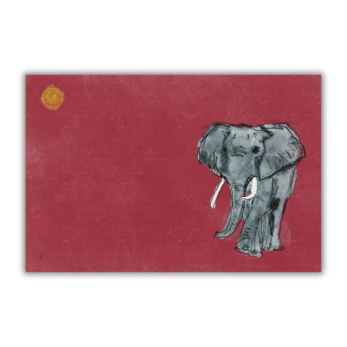 Limited-Edition Crimson Elephant Tailgate Paper Placemat for wholesale by Hey Y'all Party