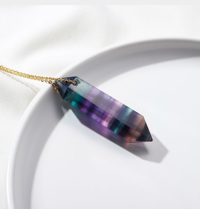 Moon Rituals – Colar pingente/pendente por atacado – Colar de Fluorita Arco-Íris - Abrace Clarity & Creativity4