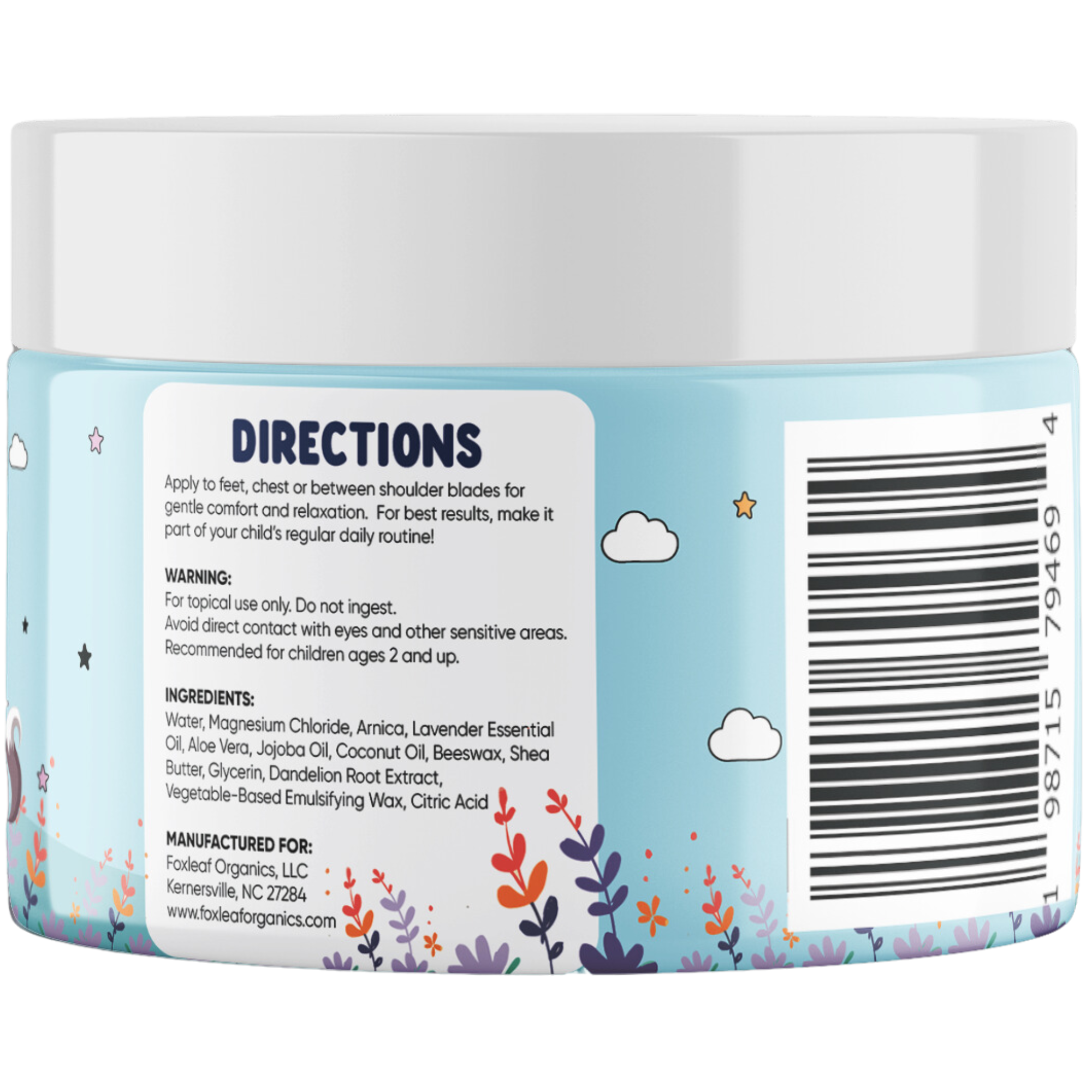 Foxleaf Organics – wholesale Massage oil/gel – Magnesium Cream for Kids with Shea Butter & Lavender - 4oz7