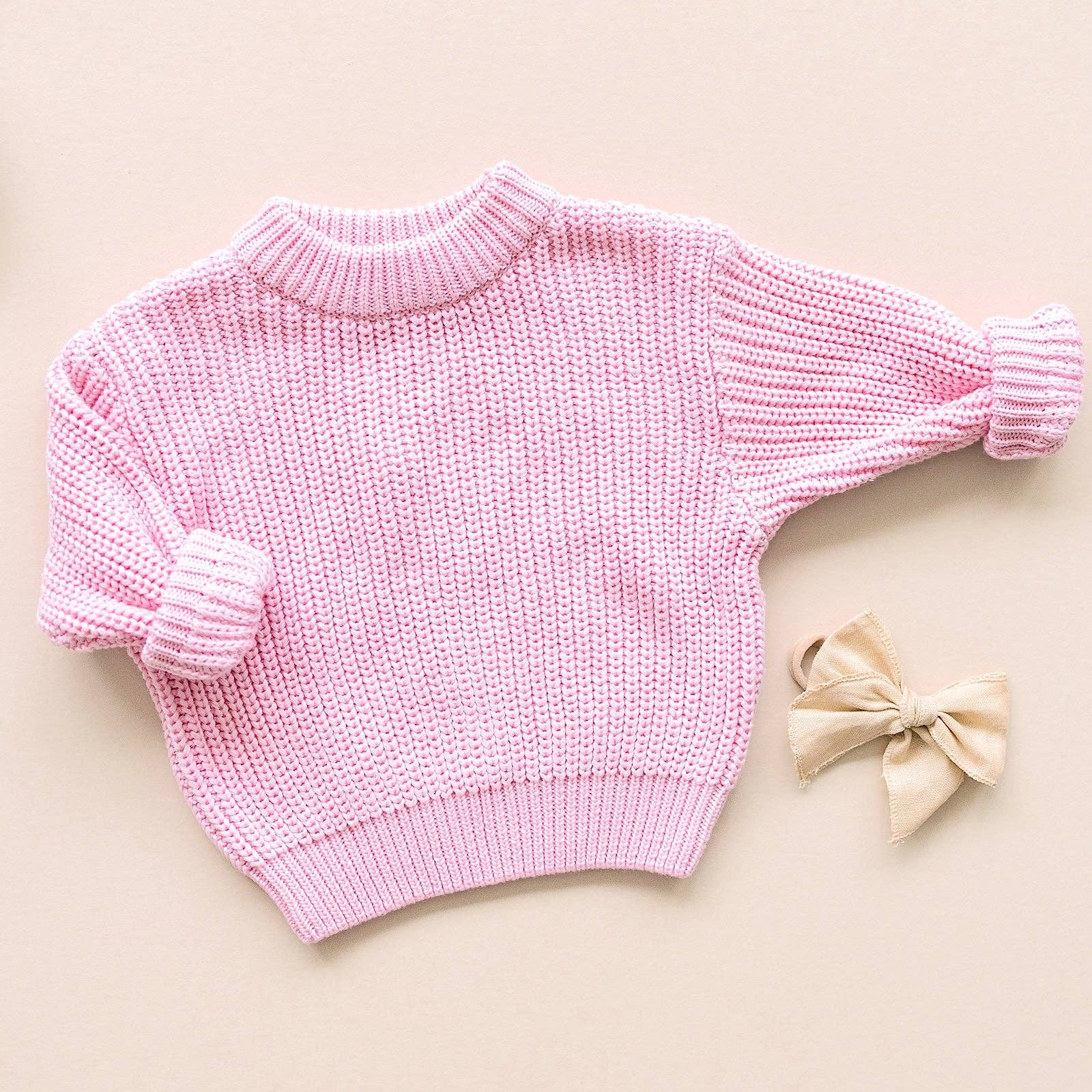 Lucky Panda Kids - Wholesale Knit Sweater - Kids - Chunky Knit Sweater | Pink3