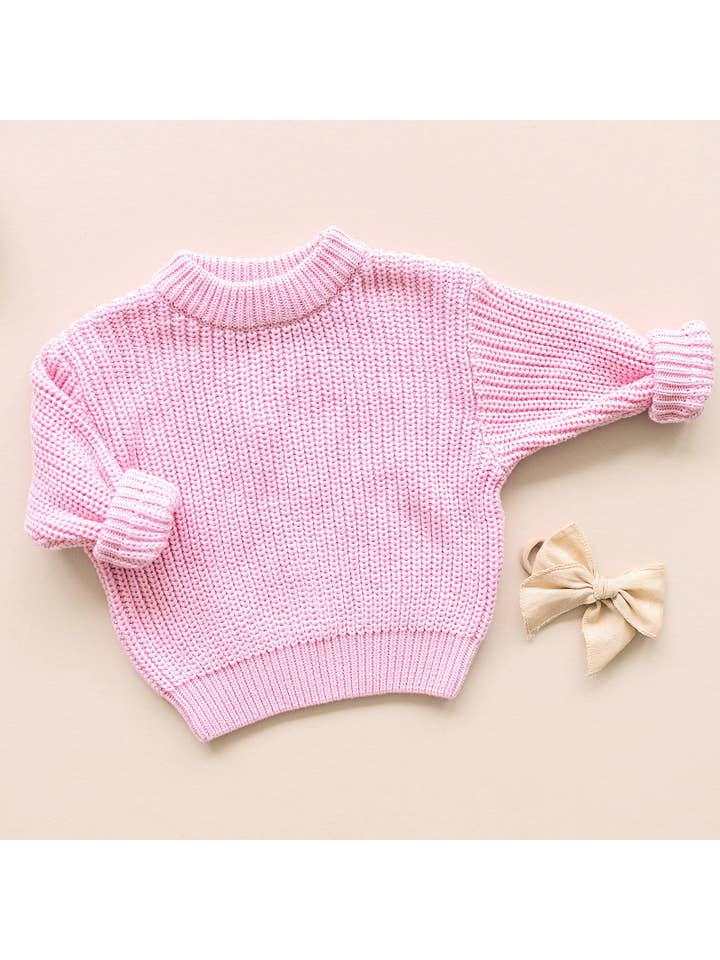 Lucky Panda Kids - Wholesale Knit Sweater - Kids - Chunky Knit Sweater | Pink3