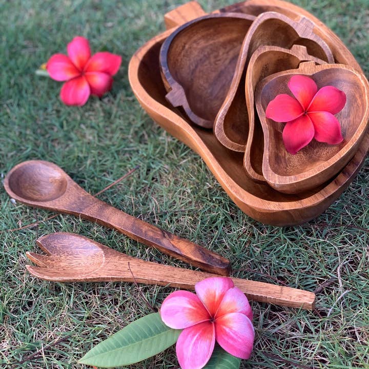 7er-Set aus Akazienholz | Mango Design für den Großhandel von Woodware&Co