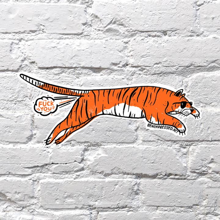 F You Tiger Sticker for wholesale by Bench Pressed