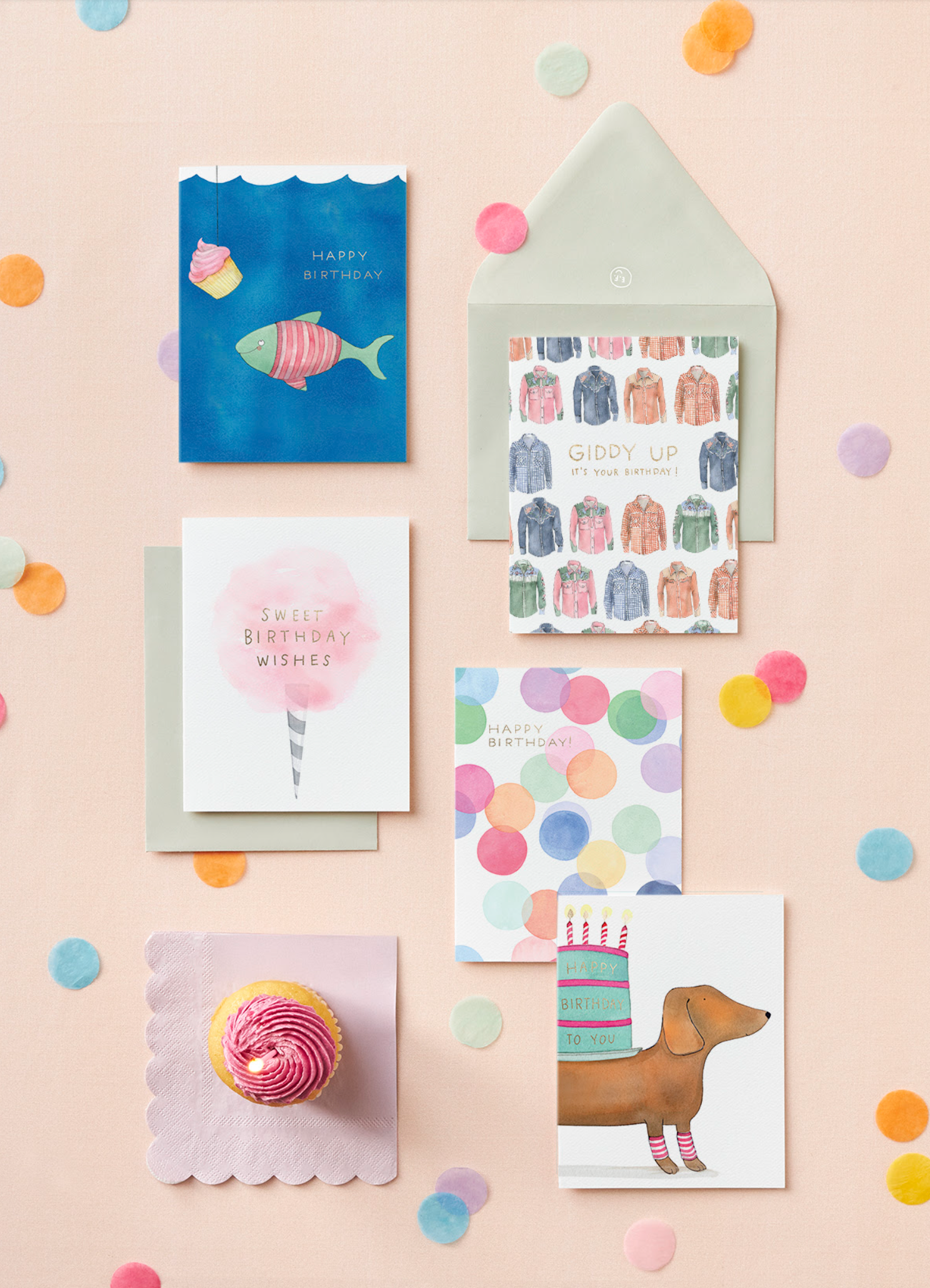 E. Frances Paper - Vente Cartes d'anniversaire - Carte d'anniversaire Cotton Candy2