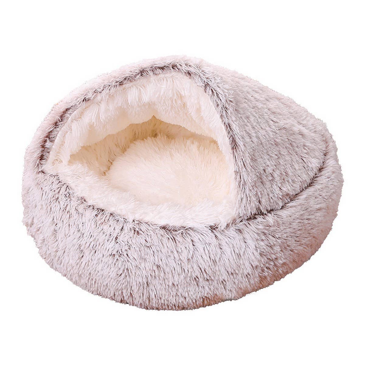 PAWPAWwholesale - Wholesale Pet Bed - Cat/Dog - Semi-Enclosed Cat Bed, Plush Round Pet Mat_CWMM52759