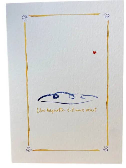 Una baguette per favore Biglietto di auguri per la vendita all'ingrosso da parte di Dinette