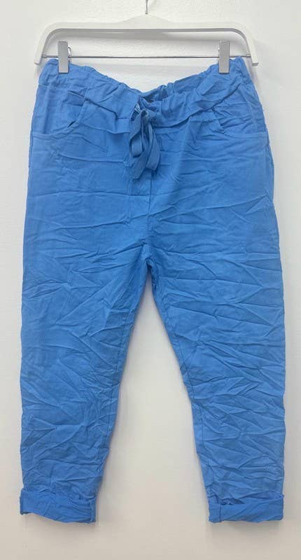 VENTI6 – Großhandel Hose – Damen – SOLIDE KNITTERFALTEN-JOGGER MIT KORDELZUG (50060)23