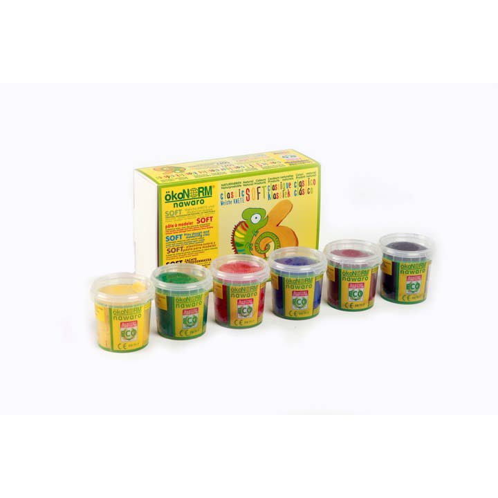 ökoNORM - Wholesale Putty/Slime - Kids - Nawaro soft dough, set of 6 “Classic” - yellow, green, red, blue1