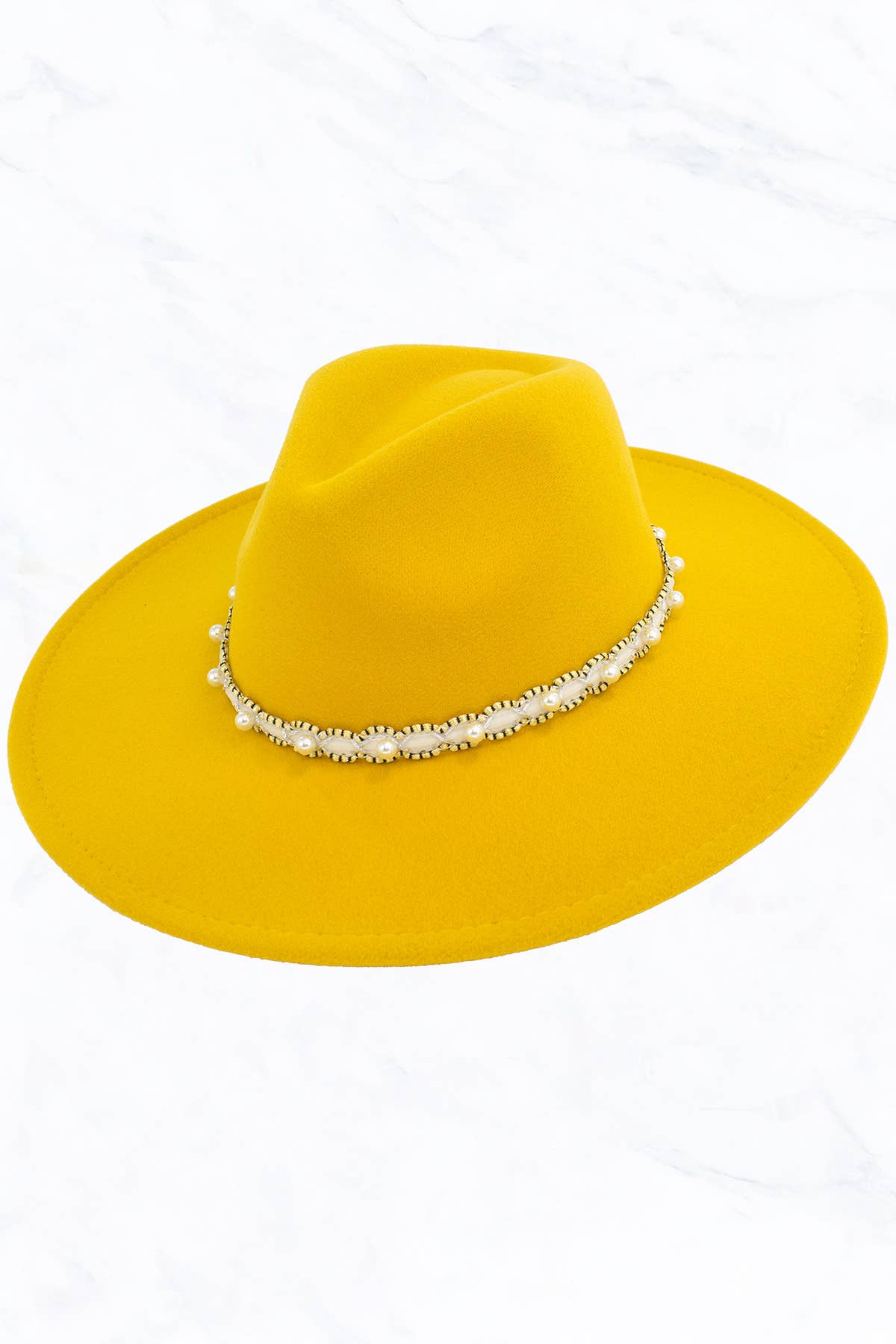 Suzie Q USA - Wholesale Fedora - Women's - Big Brim Peach Heart Top Jazz Hat with Pearl Belt21