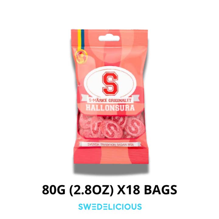 S-Mark Raspberry Sour - Swedish Candy Bags for wholesale by Swedelicious - Swedish Candy