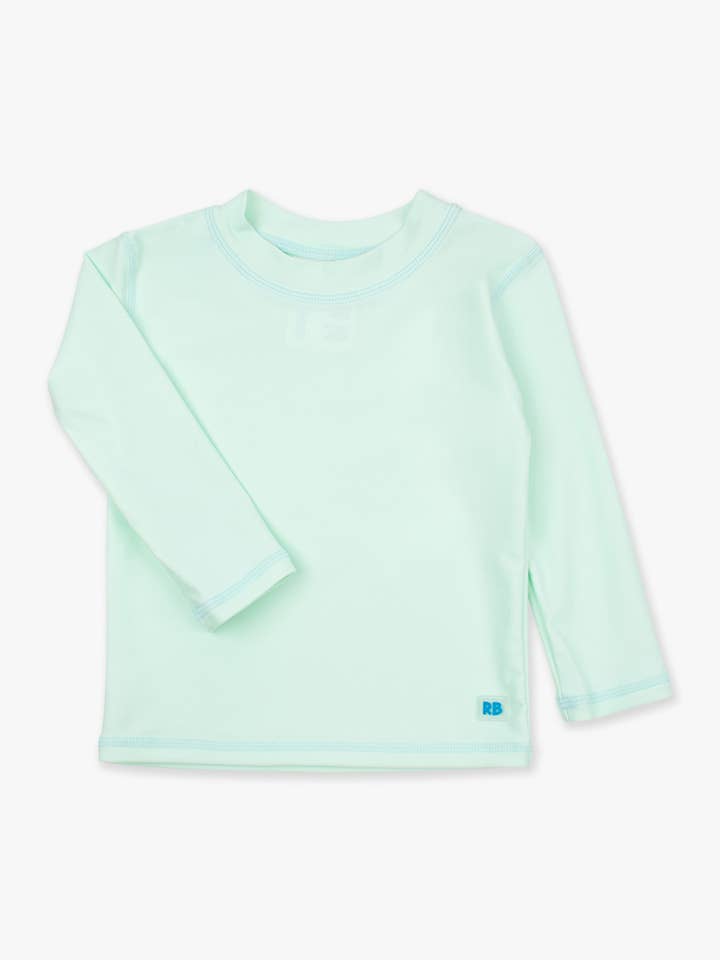 Green Boys Mint Long Sleeve Rash Guard for wholesale on Faire