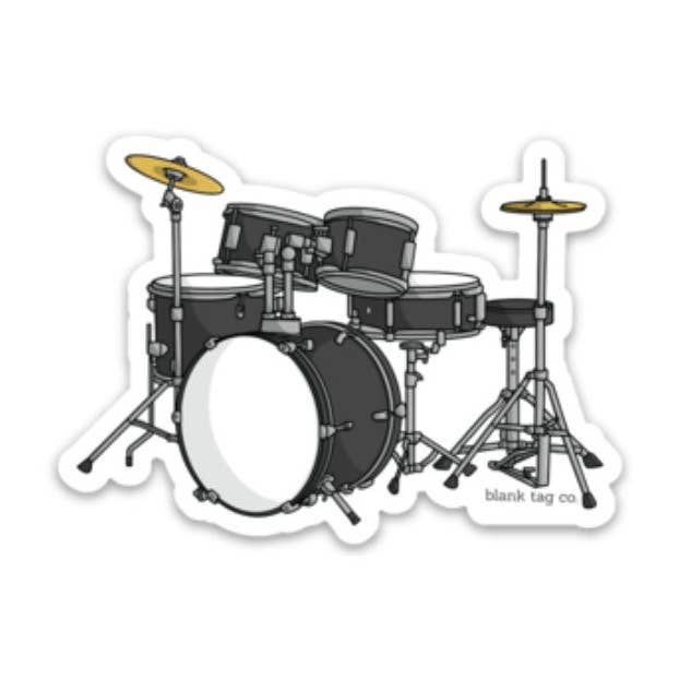 Blank Tag Co.® Waterproof Sticker - Drum Set for wholesale by Blank Tag Co. - Waterproof Stickers