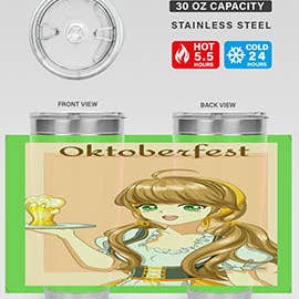 A beautiful girl with beer happy at celebrating the oktoberfest 87#- anime- Tumbler for wholesale by Mugs R Us