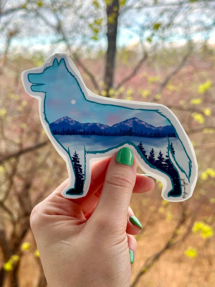 Handsketched Husky Vinyl Decal for wholesale by S.Fenerty Art