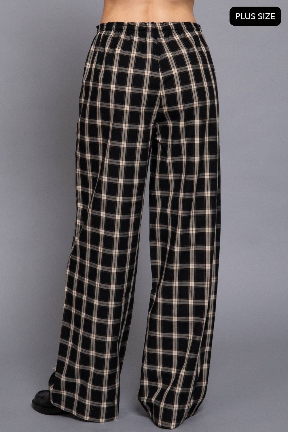 Active Basic | Active USA - Wholesale Pants - Women's - [PLUS SIZE] Wide Leg Plaid Woven Pants1
