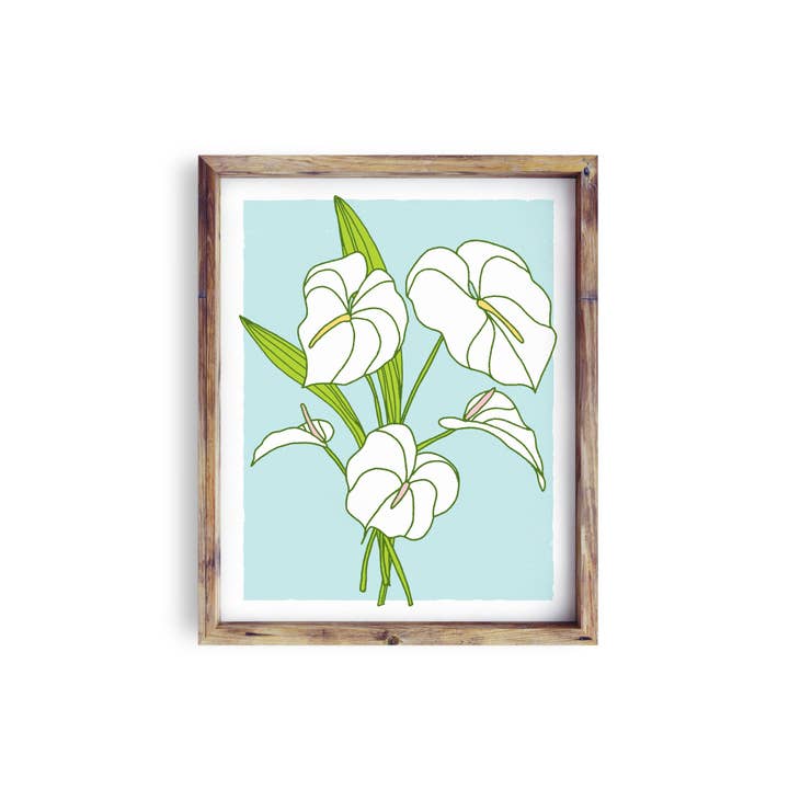 O Bouquet Avery (Antúrios Brancos) - Impressão Artística por atacado de Nico Made by Nicole Ferrara