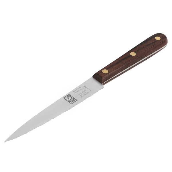 ICEL USA - Wholesale Kitchen/Utility Knife - 4" (100mm) Icel Rosewood knives, serrated blade, point tip0