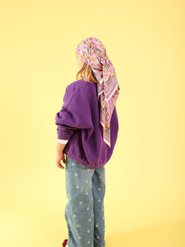 Lilac Floral Adult Scarf for wholesale by Maison Augustin