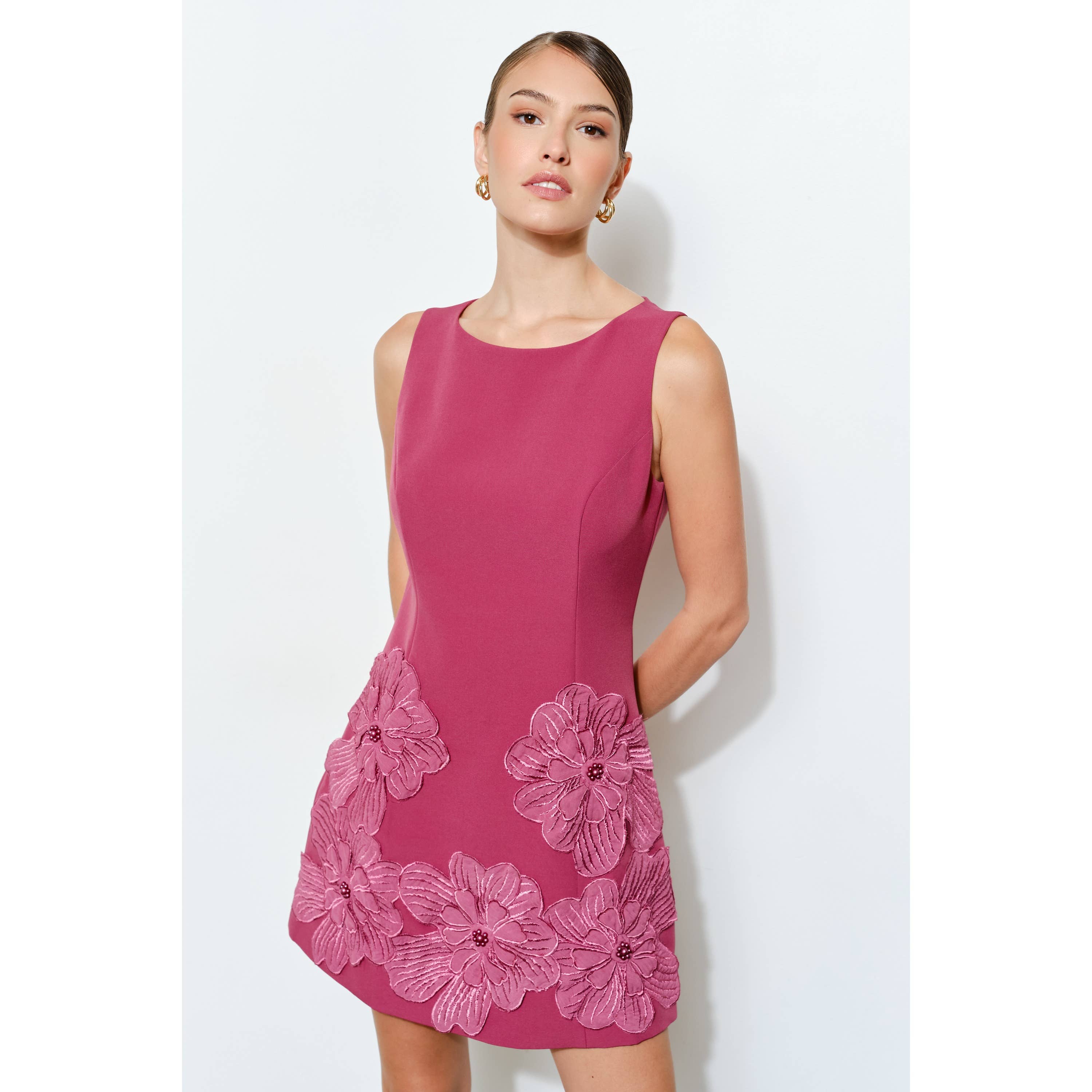 INA - Wholesale Dress - Women's - Floral Applique Sleeveless Mini Dress17