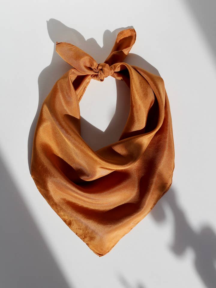 Silke Tørklæde - Naturligt farvet - Kobber for engroshandel hos Marram